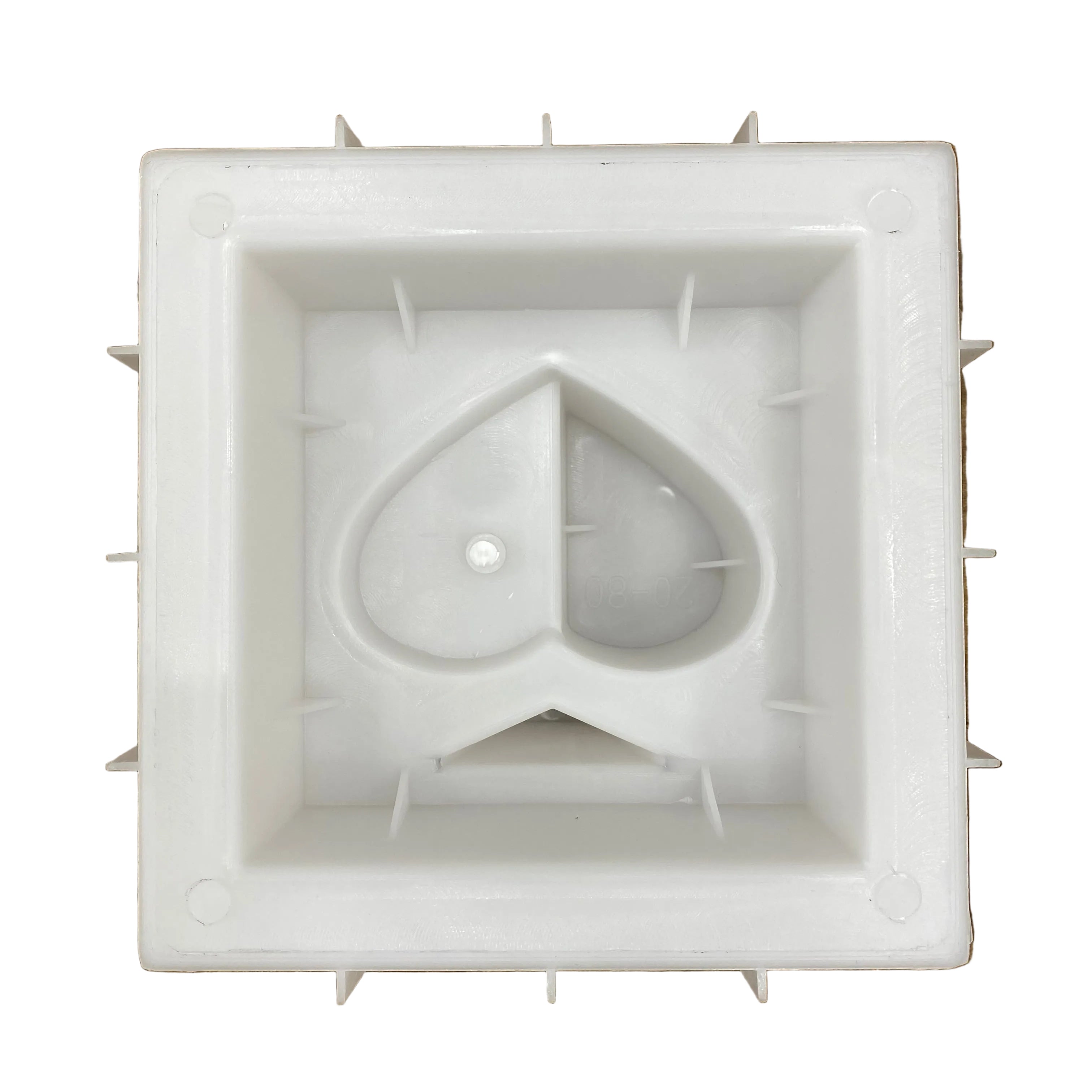Spades and hearts breeze block mold by Pacific Mold Design showing cast concrete block with playing card suit spade and heart shapes for fun decorative garden walls and patio partitions