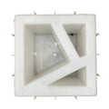 Shattered breeze block mold by Pacific Mold Design showing cast concrete block with bold fractured geometric broken pattern for modern industrial decorative walls and architectural screens