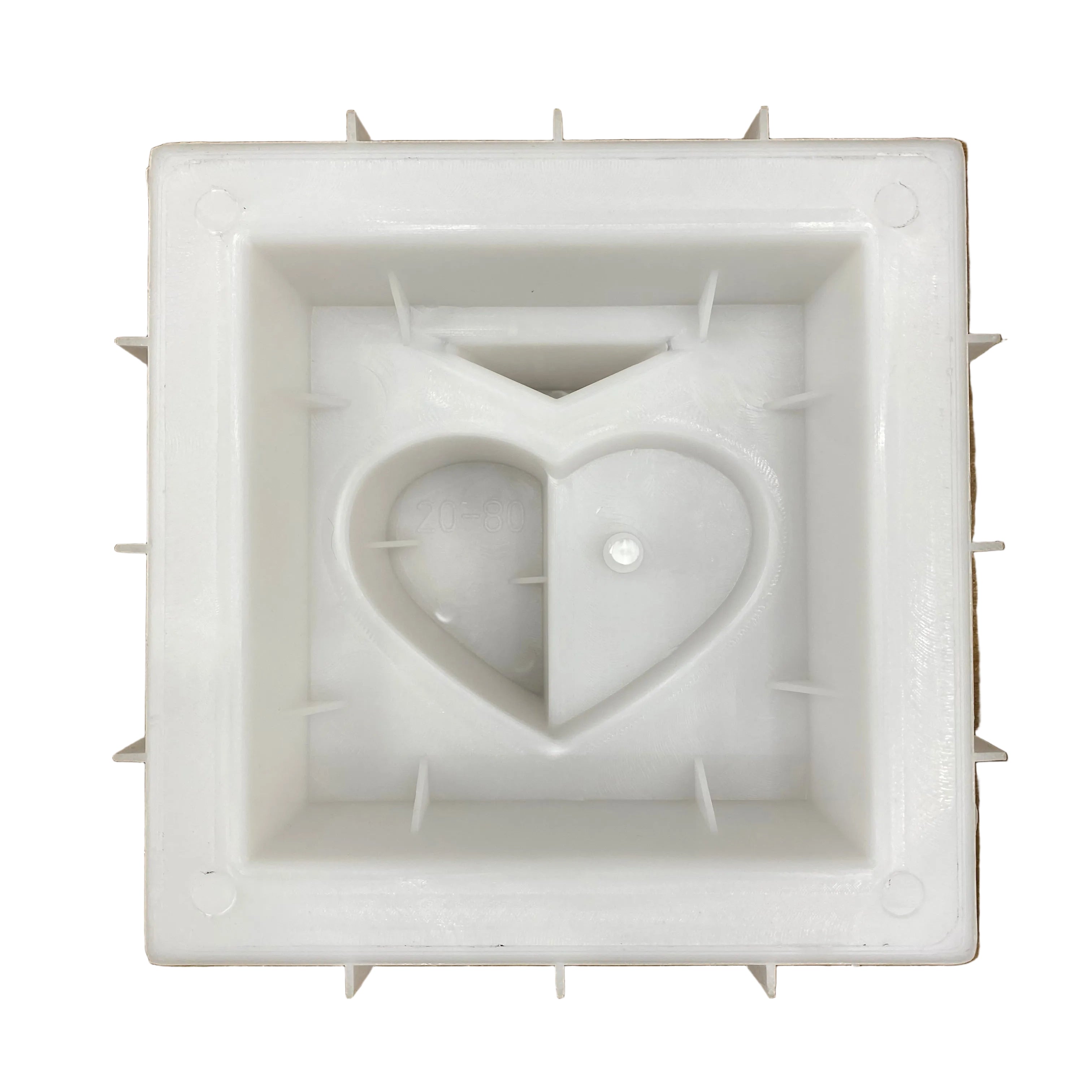 Spades and hearts breeze block mold by Pacific Mold Design showing cast concrete block with playing card suit spade and heart shapes for fun decorative garden walls and patio partitions