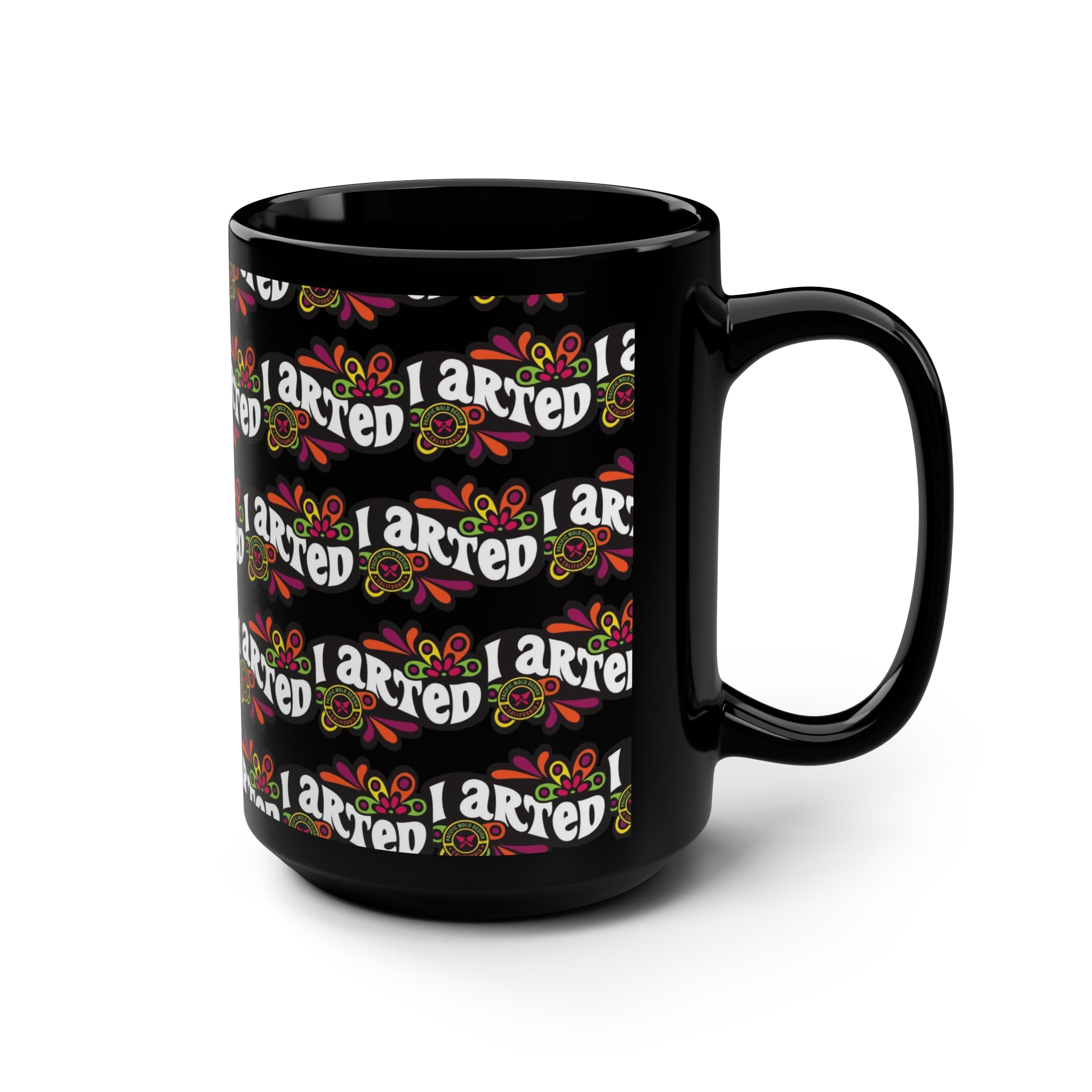 PacMolds Black Mug 15oz