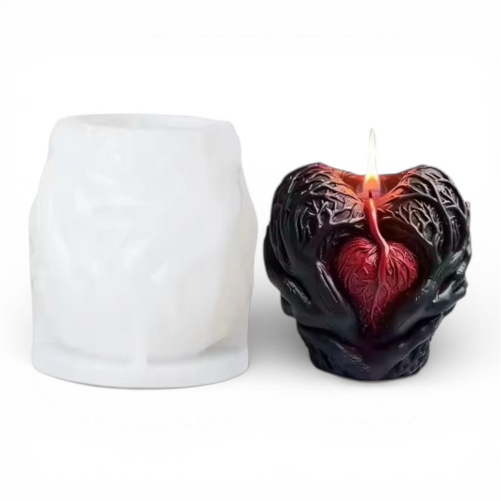 7-piece Bloody Valentine silicone skull mold bundle by Pacific Mold Design showing collage of seven unique mini skull candle molds in various designs on white background