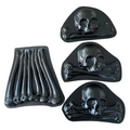 Ossuary ABS 4-piece mold set by Pacific Mold Design showing skull and crossbones panel designs and rack of bones panel designs for casting bone church style concrete wall installations