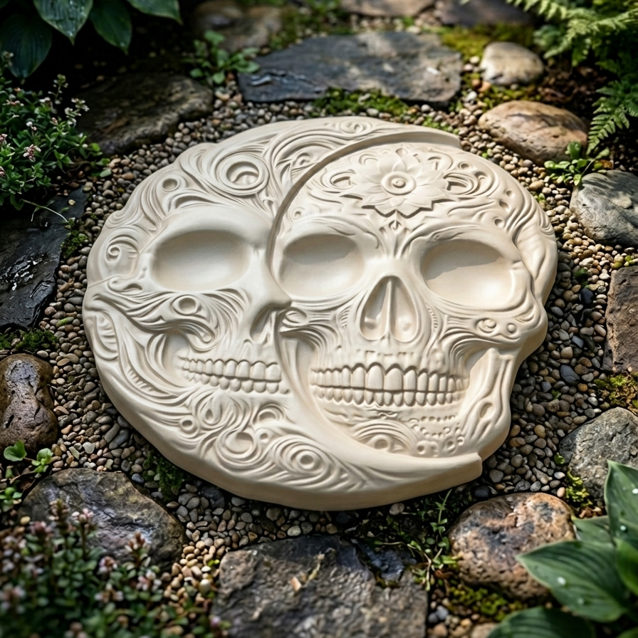 Skull Moon Sun Stepping Stone 3pc Set