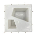 Mod 2 breeze block mold by Pacific Mold Design showing cast concrete block with clean retro modern grid-like geometric pattern for minimal mid-century decorative architectural walls