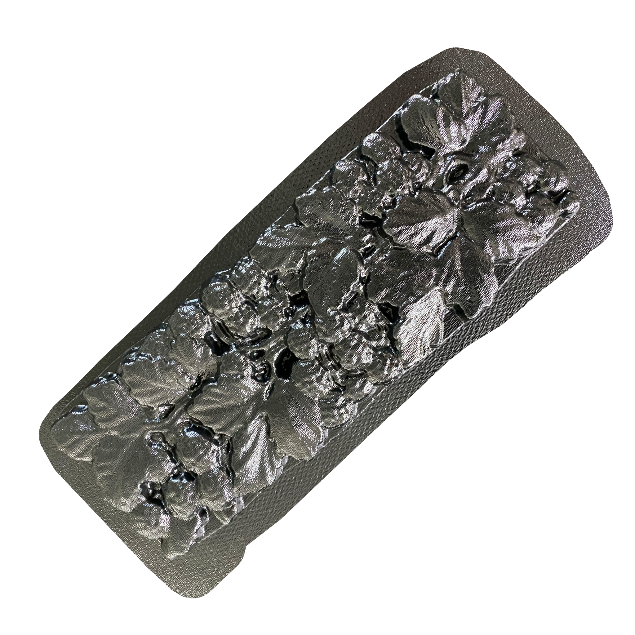 12-inch raspberry deco ABS mold by Pacific Mold Design showing raspberry branch botanical pattern decorative strip mold for casting concrete backsplash and decorative tile borders