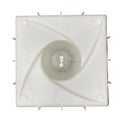 Vortex breeze block mold by Pacific Mold Design showing cast concrete block with swirling spiral geometric pattern creating sense of motion and energy through light and shadow play