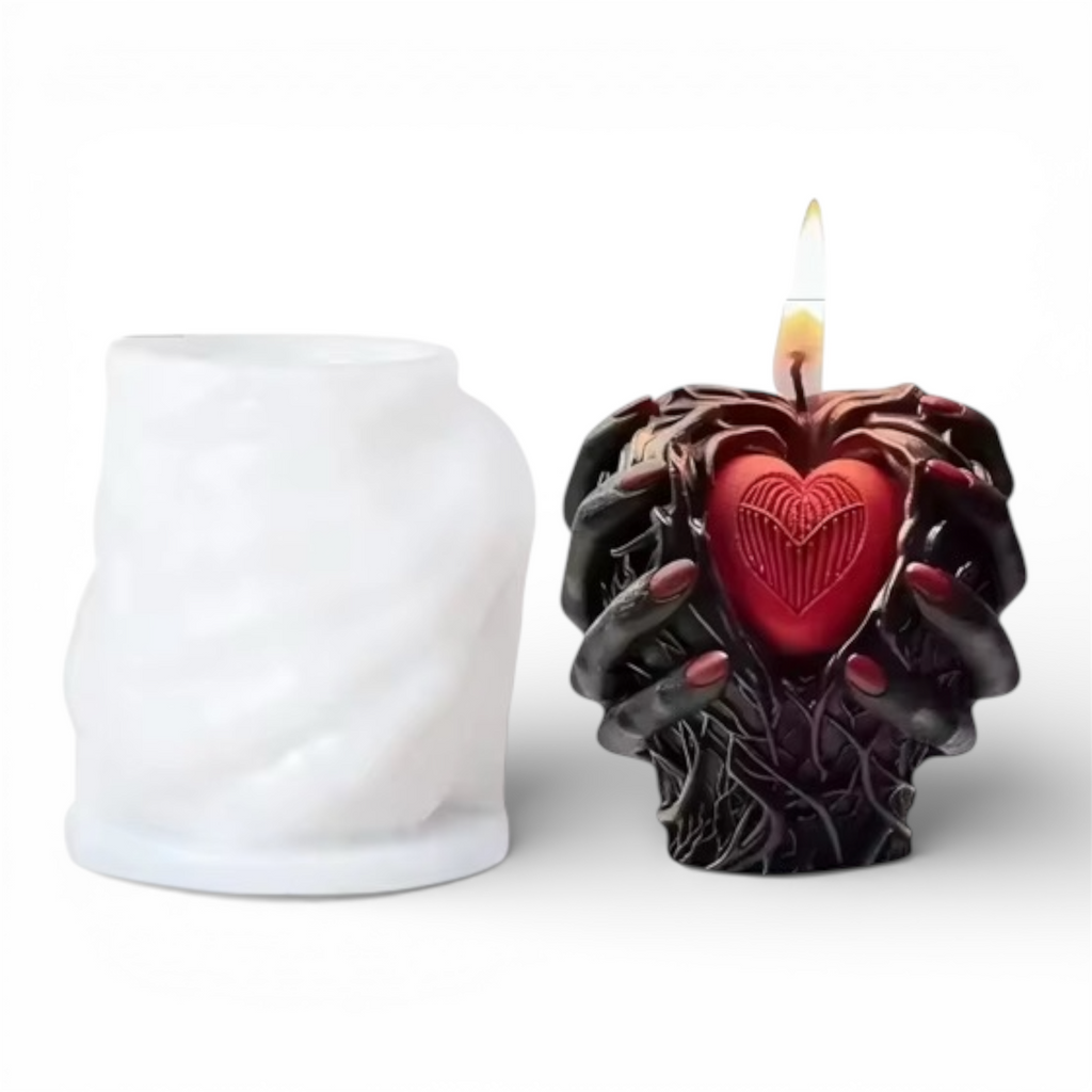 7-piece Bloody Valentine silicone skull mold bundle by Pacific Mold Design showing collage of seven unique mini skull candle molds in various designs on white background