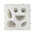 Mod breeze block mold by Pacific Mold Design showing cast concrete block with clean symmetrical mid-century modern geometric pattern inspired by 1950s and 1960s architectural design