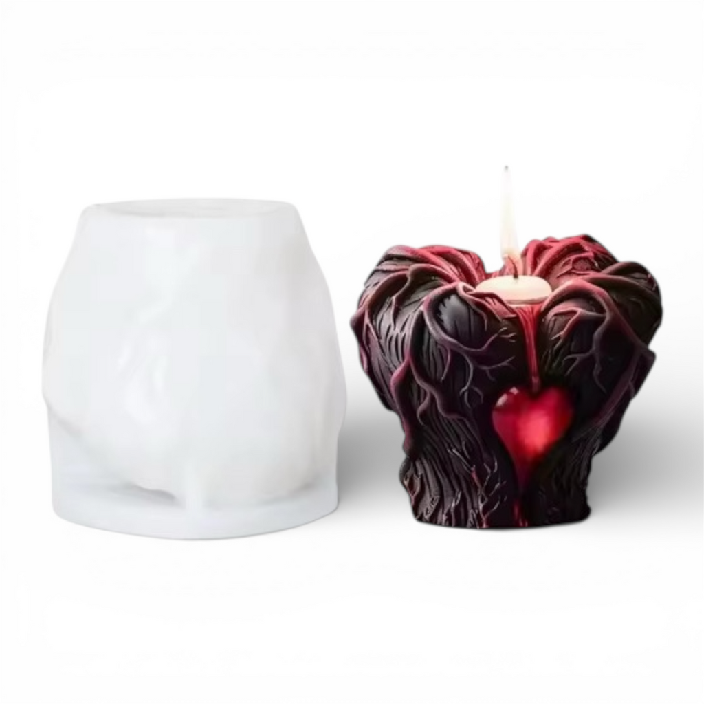 7-piece Bloody Valentine silicone skull mold bundle by Pacific Mold Design showing collage of seven unique mini skull candle molds in various designs on white background