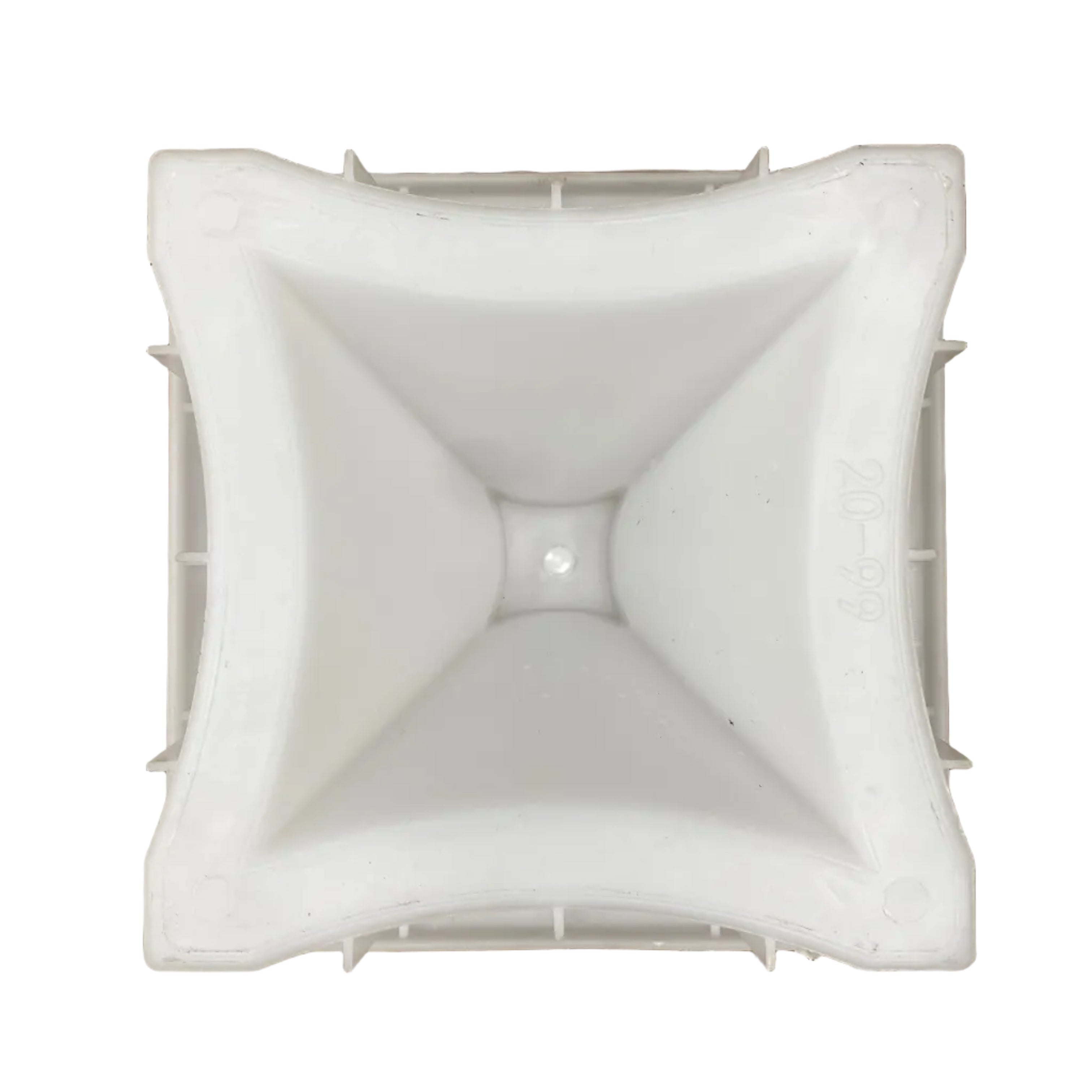 Spectra breeze block mold by Pacific Mold Design showing cast concrete block with multi-dimensional layered geometric pattern creating dynamic light refraction and shadow effects on modern walls