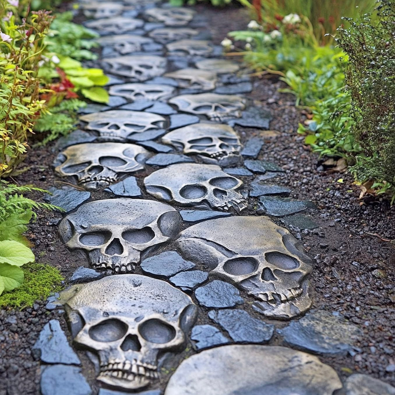 Skull Stepping Stone Set