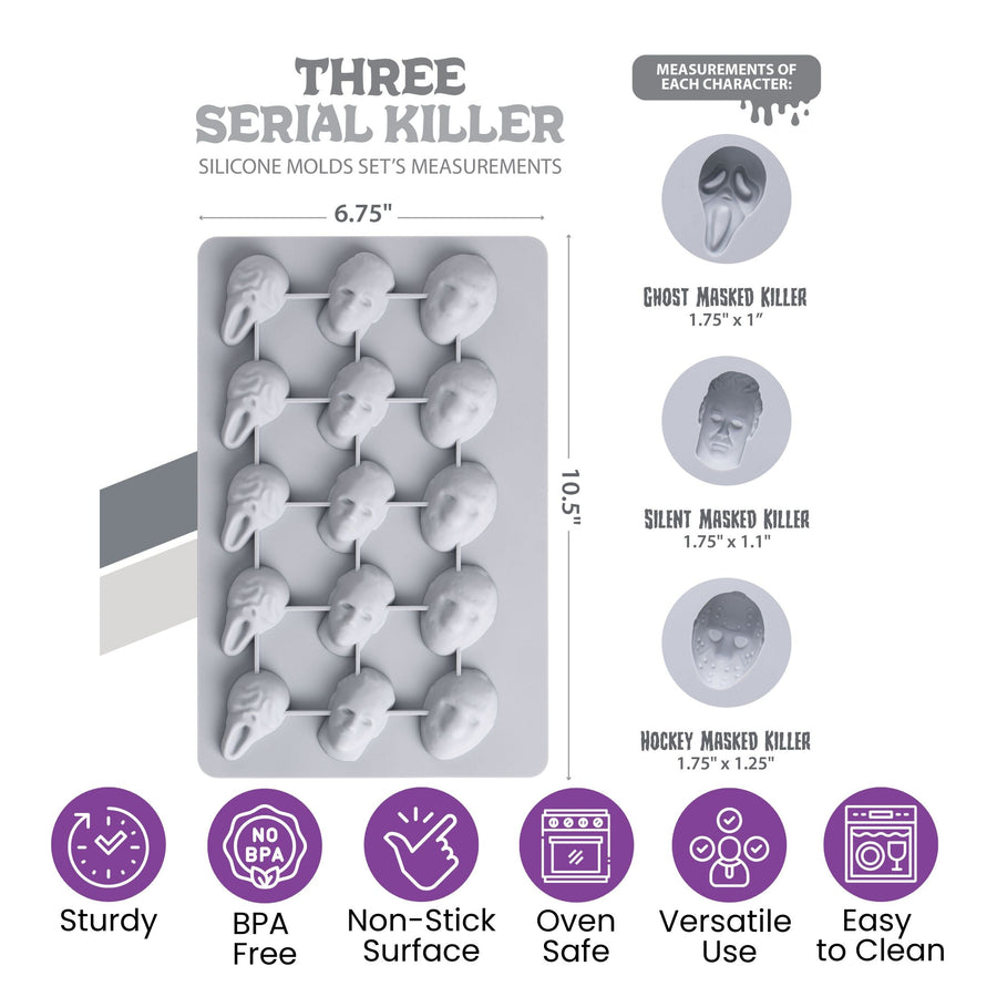 Masked Serial Killer Silicone Baking Mold Set with 3 Characters