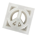 Peace mold special offer by Pacific Mold Design showing 11 7/8-inch HDPE peace symbol concrete block mold for casting decorative concrete clear resin and other material peace sign blocks