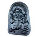 12-inch Christmas gnome ABS wall plaque mold by Pacific Mold Design showing whimsical gnome with Santa hat design in black plastic for concrete and plaster holiday décor casting