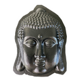 10-inch Buddha ABS wall plaque mold by Pacific Mold Design showing serene seated Buddha figure in black plastic for casting concrete and plaster meditative home office and garden décor