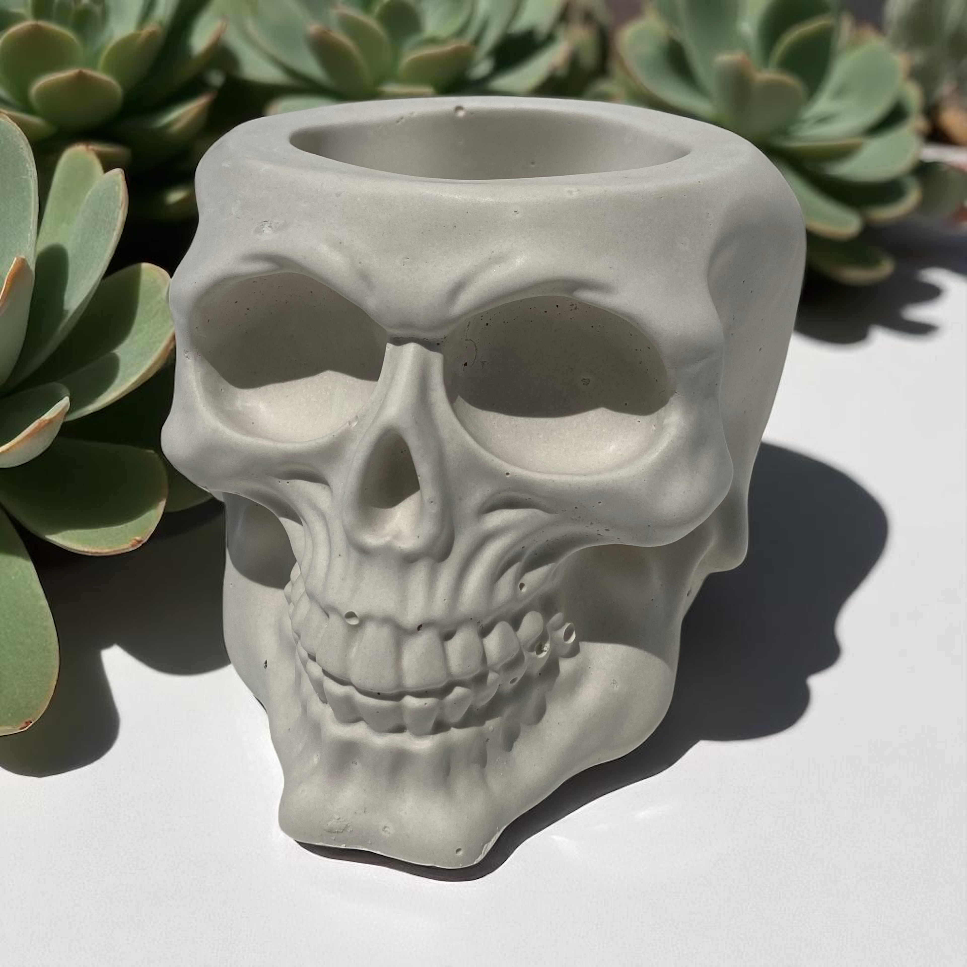 succulent pot mold 4" Skull Planter | Mini Gothic Succulent Pot | Pacific Mold Design