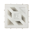 Native 2 breeze block mold by Pacific Mold Design showing cast concrete block with complex layered geometric heritage pattern with enhanced depth for decorative privacy walls