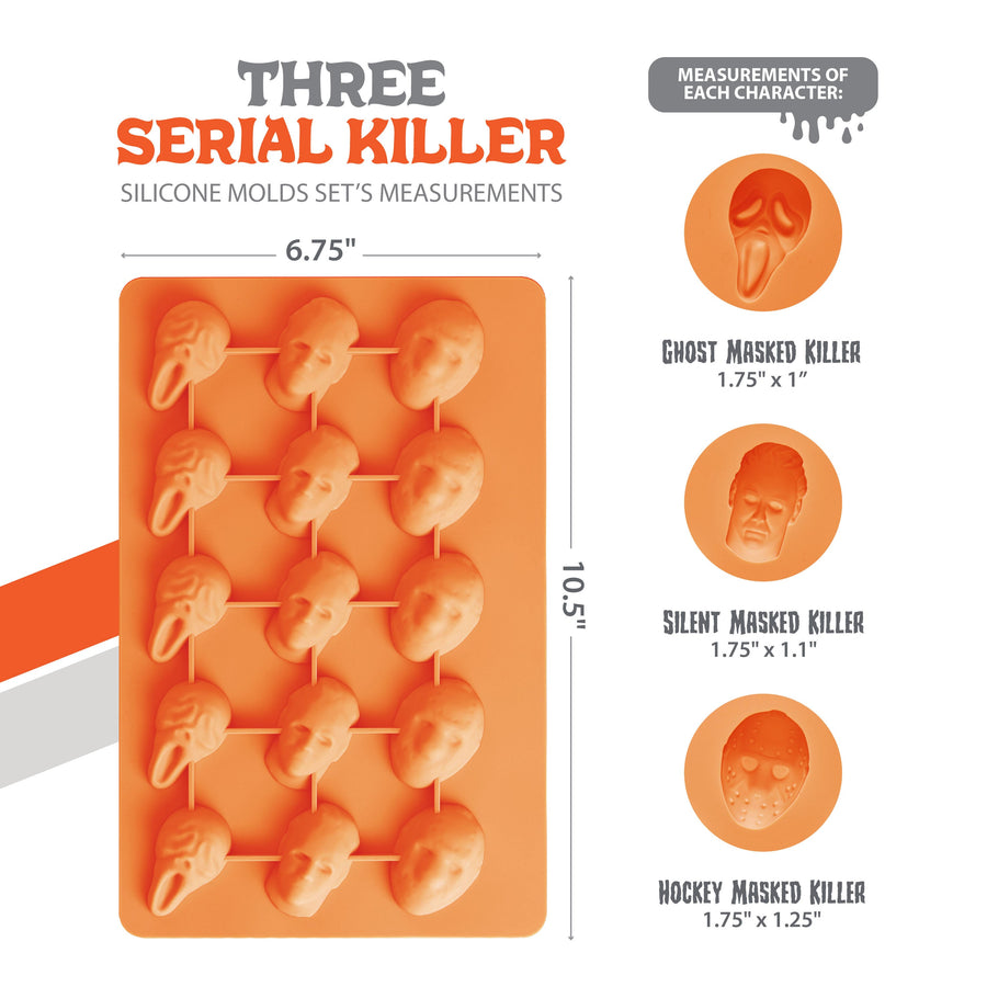Masked Serial Killer Silicone Baking Mold Set with 3 Characters