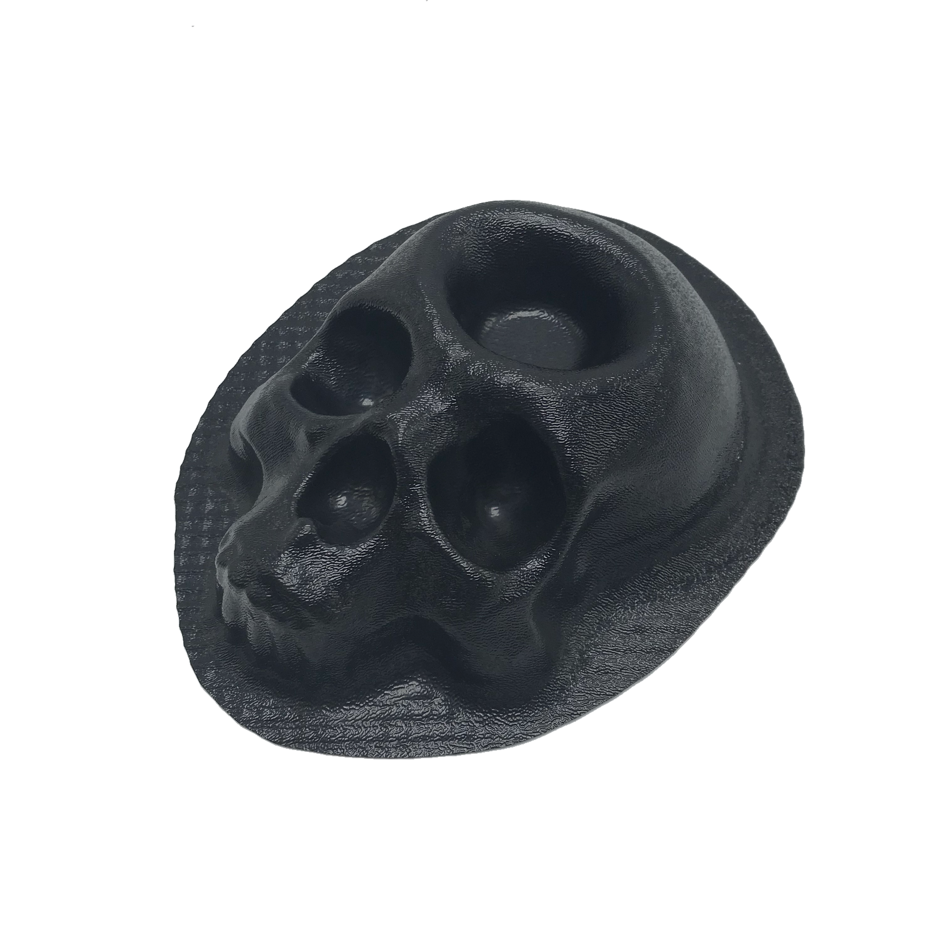 3-piece macabre planter mold set by Pacific Mold Design showing one 8-inch skull planter mold, one large skull planter mold, and one brain planter mold for concrete and plaster casting
