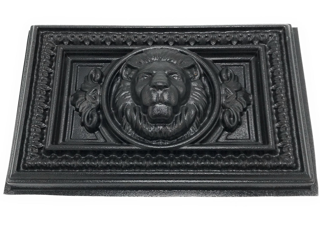 14-inch horizontal lion ABS casting mold by Pacific Mold Design showing regal wide-format lion head with detailed mane for casting concrete plaster garden wall art and architectural décor