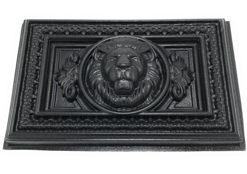 14-inch horizontal lion ABS casting mold by Pacific Mold Design showing regal wide-format lion head with detailed mane for casting concrete plaster garden wall art and architectural décor