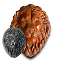 Large 19-inch lion head ABS mold by Pacific Mold Design showing massive realistic lion face with detailed mane for casting dramatic concrete and plaster garden and entryway décor