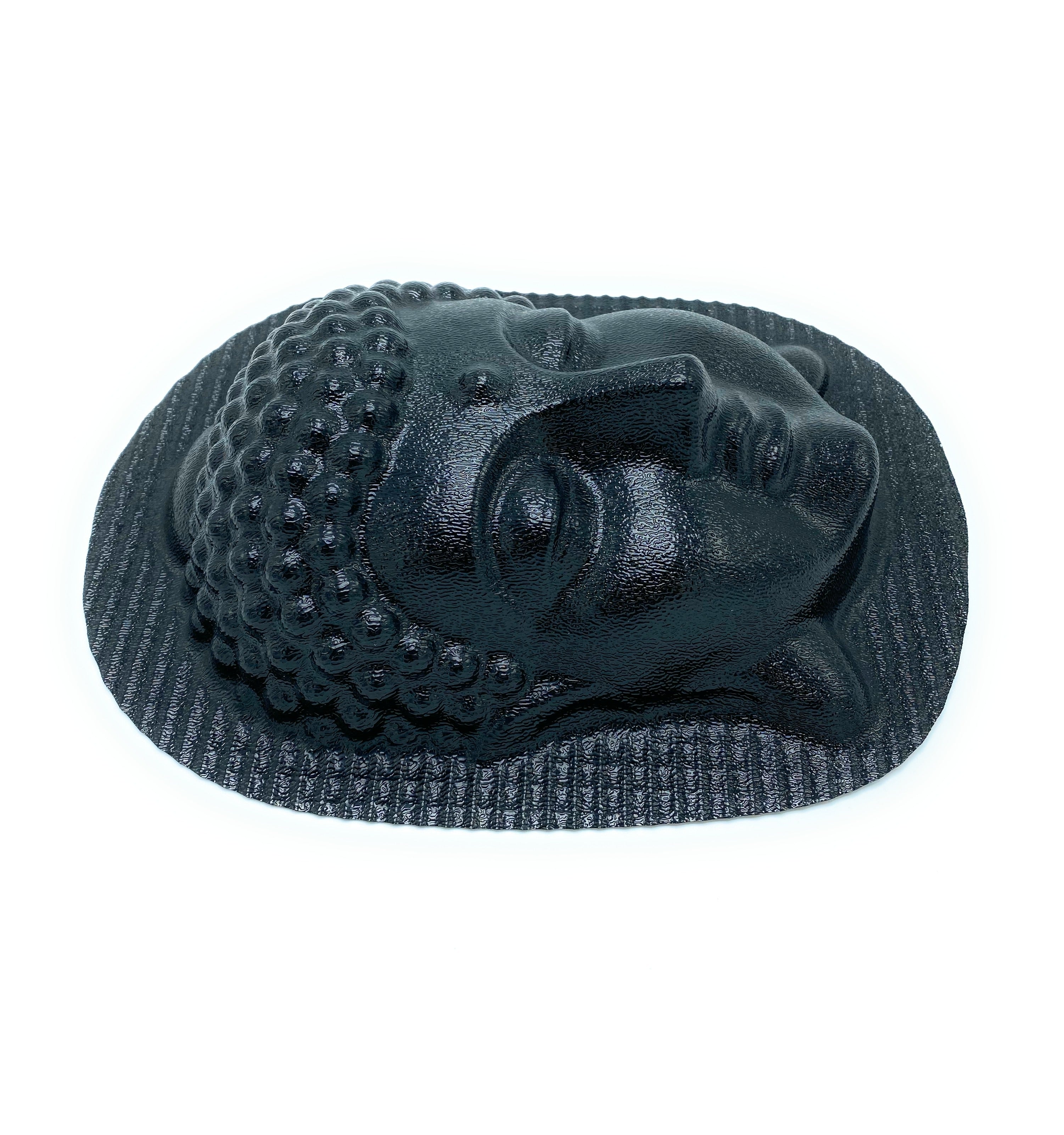8.5-inch Buddha head ABS casting mold by Pacific Mold Design showing serene Buddhist head with peaceful expression for casting concrete and plaster spiritual home garden and meditation space décor