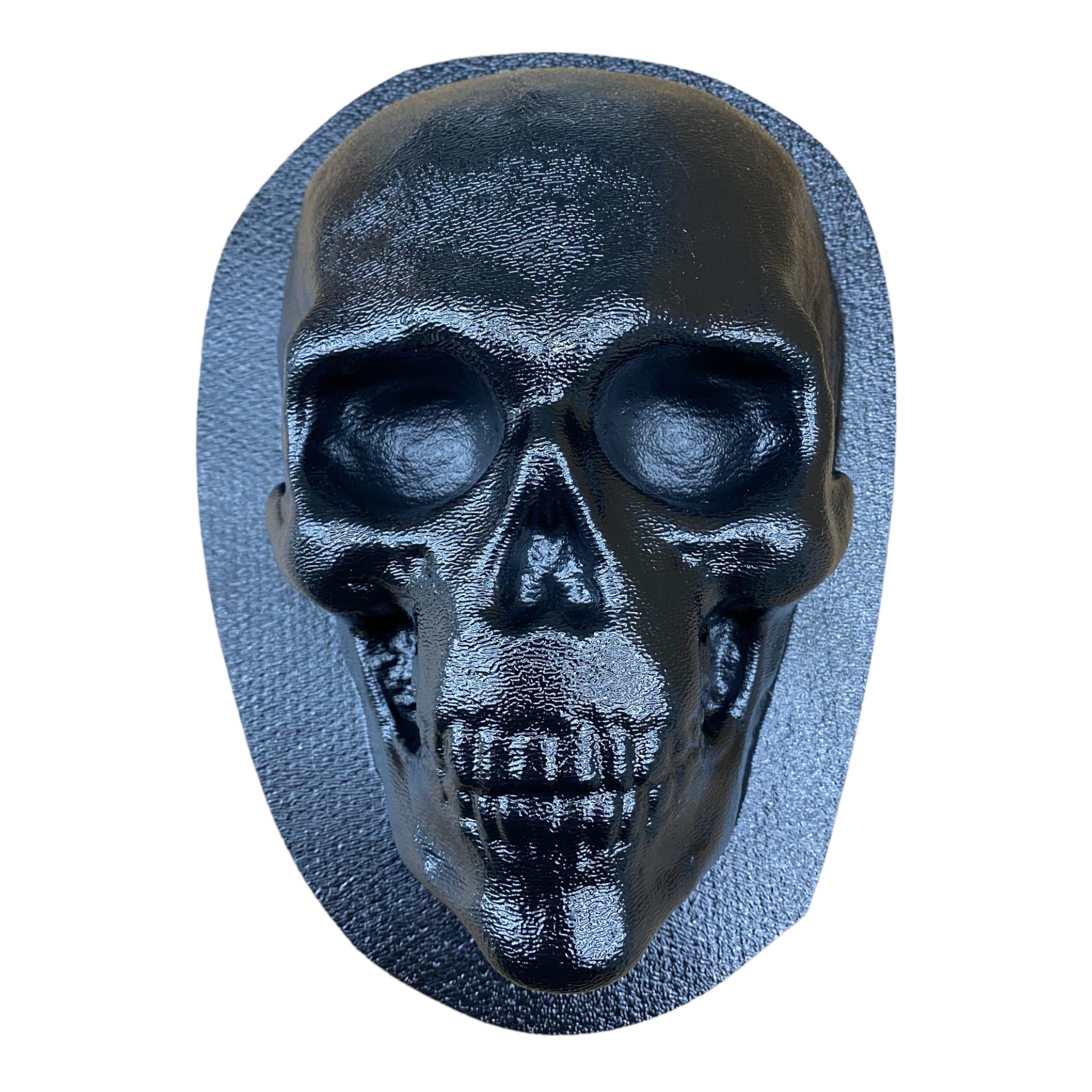 Full face skull ABS casting mold by Pacific Mold Design measuring 6 inches wide by 8.5 inches tall with deep facial relief detail
