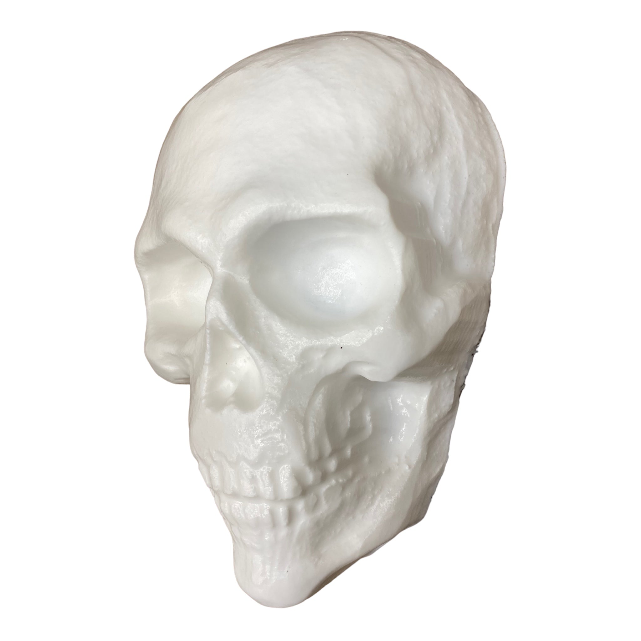 Full face skull ABS casting mold by Pacific Mold Design measuring 6 inches wide by 8.5 inches tall with deep facial relief detail