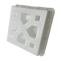 A white, solid-colored Venetian block light fixture.