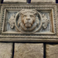 14-inch horizontal lion ABS casting mold by Pacific Mold Design showing regal wide-format lion head with detailed mane for casting concrete plaster garden wall art and architectural décor