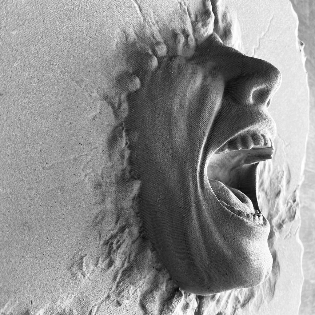 Face Through Wall Side View