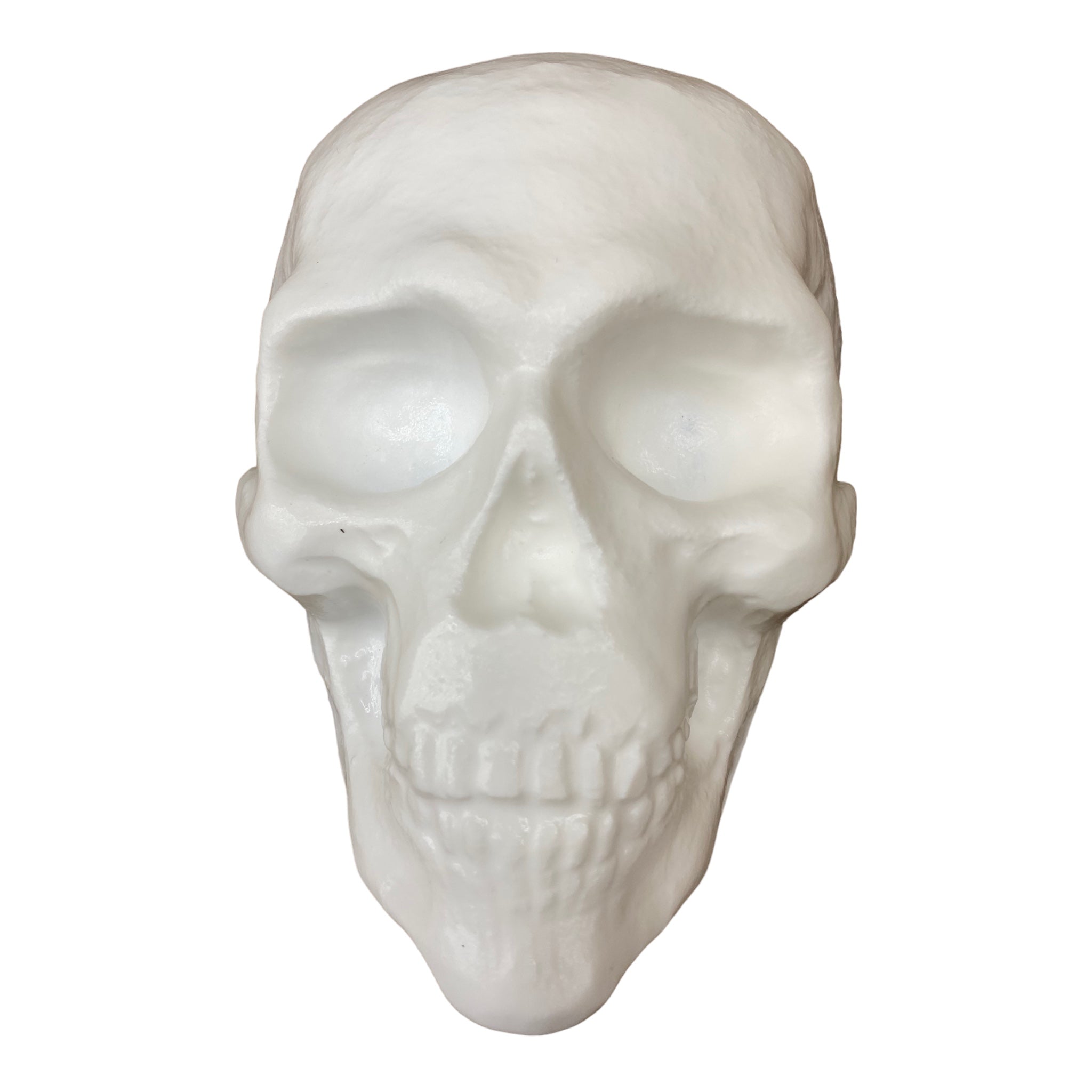 Full face skull ABS casting mold by Pacific Mold Design measuring 6 inches wide by 8.5 inches tall with deep facial relief detail