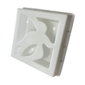 A white concrete mold with a bird shape in the middle, designed for crafting or casting.