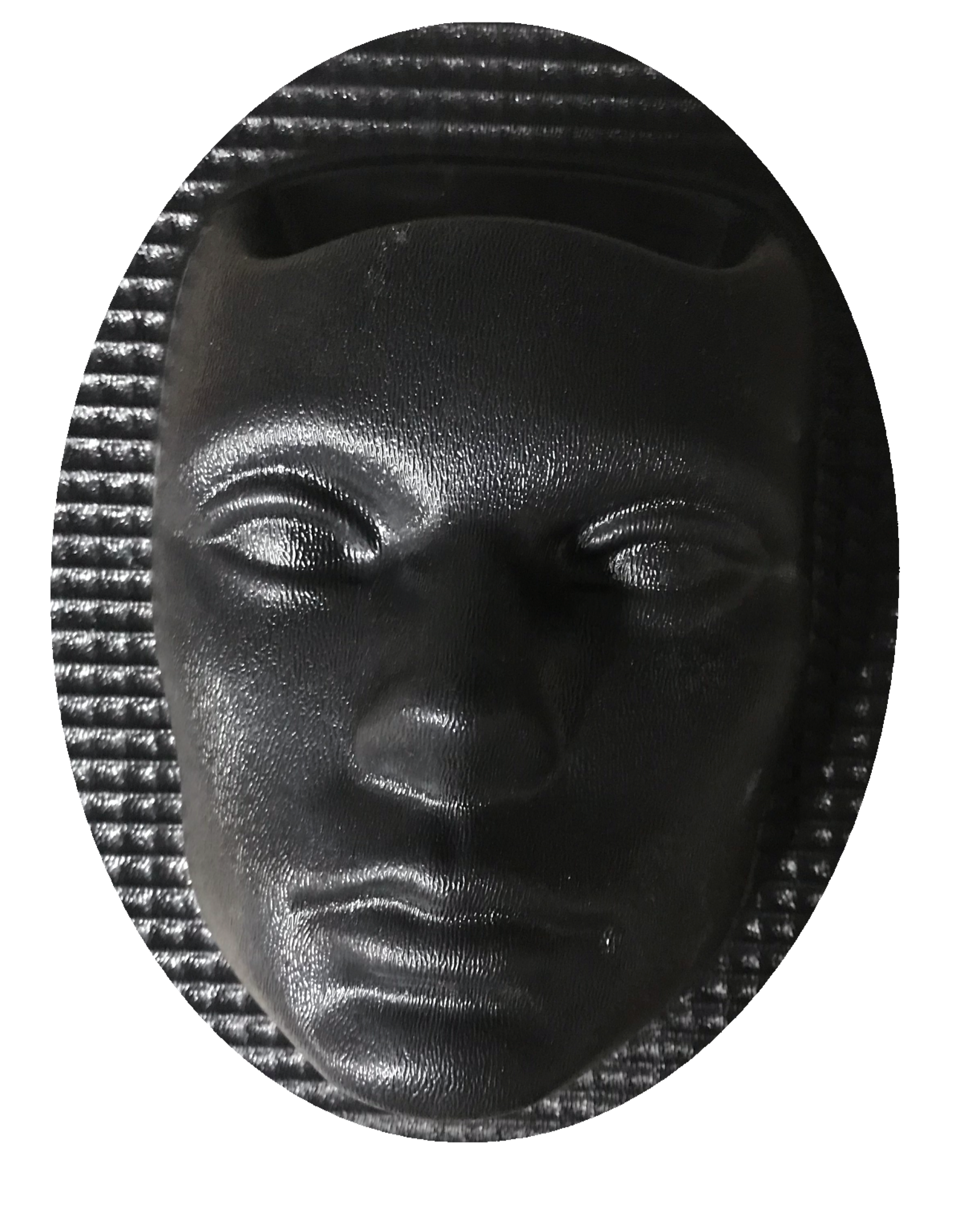 8-inch face planter ABS mold by Pacific Mold Design showing human face-shaped mold with shallow plant void designed for casting concrete air plant and wall planter faces